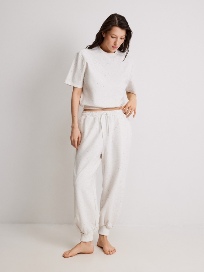 Брюки жен. Lawrenta белый меланж фото 1