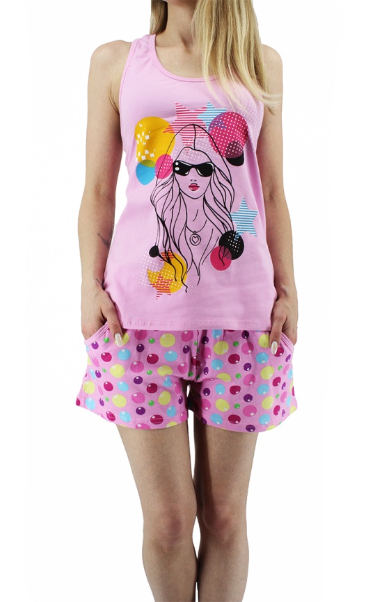 Женская   пижама с шортами (широкие бретельки) 80408 фото 4