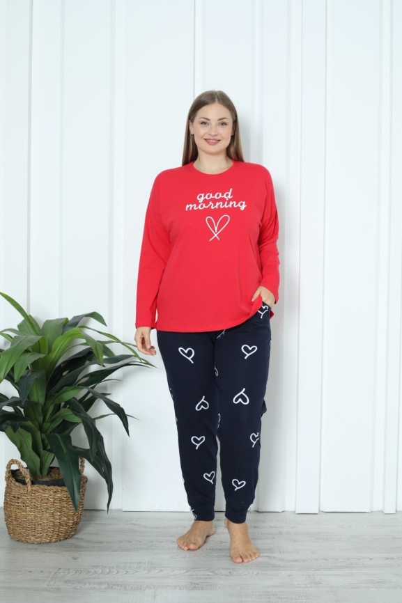 Пижама для женщин средний размер (длинный рукав с брюками) 20062 фото 1