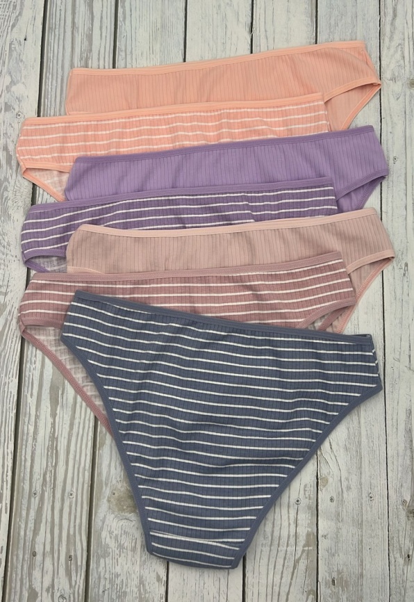 Трусы в рубчик для женщин 7 шт (молодежные) 713172 фото 2