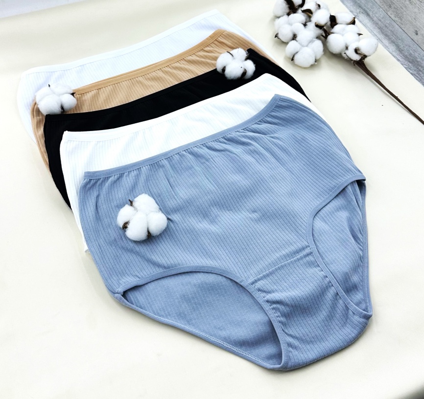 Трусы в рубчик для женщин (большой размер/однотонные) 110243-45 фото 2