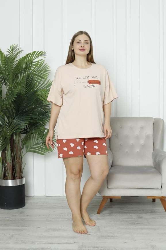 Пижама для женщин средний размер (футболка с шортами) 28028 фото 1
