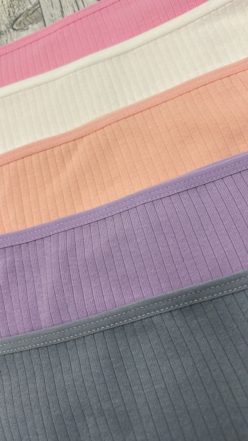 Трусы в рубчик для женщин (большой размер/цветные) 10043-2 фото 2